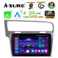 DAB+ 2+64G Android 14 Autoradio CarPlay Kam Navi für VW Golf VII 5G1 BE1 BE2 BQ1