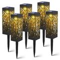 6X LED Solarlampe Solar Gartenfackel Flamme Rasen Landschaft Gartenlampe IP55