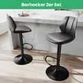 Barhocker 2er Set Höhenverstellbar Barstuhl Hocker mit Rückenlehne Drehbar Bar