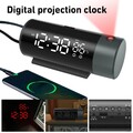 LED Wecker mit Projektion Digital Wecker Temperatur Dimmbar Tischuhr Alarm USB