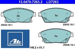 Ate 13.0470-7263.2 Bremsbelagsatz für Scheibenbremse Bremsbelagsatz 