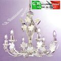 Pendelleuchte klassisch Pendellampe Elfenbein Gold 6L Deckenlampe Esszimmer AURA