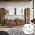 Badezimmermöbel Set in Vintage Oak Eiche Doppel-Waschtisch Schränke Spiegel