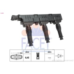 1x ORIGINAL® Facet Zündspule für Opel CORSA D CORSA C CORSA B AGILA Vauxhall