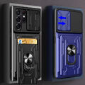 Hülle für Samsung S24 S23 S22 Ultra S21FE A53 A34 A54 Ringhalter Kartenfach Case
