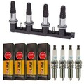 4x ABAKUS Zündspule + 4x NGK Zündkerze V-LINE für Mercedes-Benz A-Klasse W168