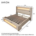 90/140/160/180x200cm Polsterbett Doppelbett Hydraulischembett mit LED Kopfteil