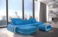 Sofa Eckcouch Designersofa Couch Leder ROMA L Form Eck Ledersofa Ottomane LED