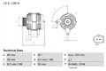 Lichtmaschine Generator Lima BOSCH 0 986 081 340 +126.83€ Pfand für AUDI 8K5 A5