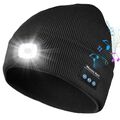 Wintermütze Warme Strickmütze mit LED Licht Bluetooth Beanie Mütze Beleuchtung