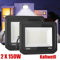 2X150W LED Fluter Strahler Scheinwerfer Baustrahler Außenleuchte Gartenlampe