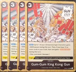 One Piece TCG - 4er Playset - OP04-093 Gum-Gum King Kong Gun UC/EN/NM