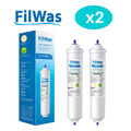 2 FilWas Wasserfilter kompatibel mit SIDE BY SIDE Kühlschrank von Samsung LG GE