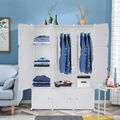 Regalsystem Kleiderschrank Würfel Steckregal Garderobe mit Tür + Kleiderstange