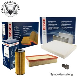 BOSCH Filterset Ölfilter Ölablassschraube Luftf+Innenraumfilter für VW