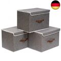 OUTBROS 3 Stück Aufbewahrungsboxen mit Deckel, 38 x 25 x 25 cm, faltbare 