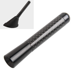 Auto Dach Kurz Stab Antenne 8cm Carbon Design Radio Adapter Fuß DAB Universal