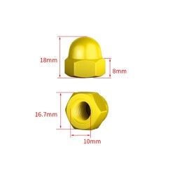Hutmuttern Kunststoff Nylon Muttern M3 M4 M5 - M20 Hohe Form Hutmutter DIN 1587