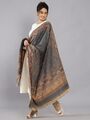 Damen Übergröße 100% Kaschmir Indisch Wolldecke Umhängetuch Paisley Schal Grau