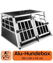 Alu Hundetransportbox Auto Hundebox Transportbox Aluminium 89 x 69 x 50 Petigi