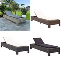 Garten Sonnenliege mit Auflage Poly Rattan Gartenmöbel Liegestuhl Gartenliege