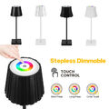 Dimmbar LED Tischlampe mit Akku kabellos Tischleuchte Touch Control Beleuchtung