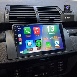 Für BMW E39 E53 X5 5er 1999-2005 DAB+ 2+64G Autoradio Android 14 Carplay GPS KAM