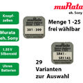 Murata 315 - 399 Uhrenbatterien 1,55 V Knopfzellen Silberoxid Uhren Batterien