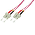 LogiLink 1m Glasfaser Patchkabel LWL Netzwerkkabel Duplex OM4 50/125µ SC-SC