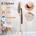 Jacken Garderobenständer Kleiderständer Massivholz freistehend Baumform 8 Haken