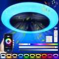 LED Deckenventilator mit Beleuchtung Fernbedienung RGB Deckenlampe Schlafzimmer