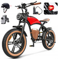 Hidoes 1000W Elektrofahrrad 48V 13AH e-Bike Mountainbike 20 Zoll Retro Fatbike