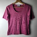 Peter Hahn Damengröße 12 rosa 100 % Baumwolle dünner Strickpullover Oberteil elegant lässig