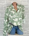Italy Long Bluse Hemd Tunika Shirt Langarmbluse Print 42 44 46 Neu C285