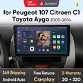 32G Für Peugeot 107 CitroenC1 Toyota Aygo Autoradio Android13 GPS WIFI RDS DAB+