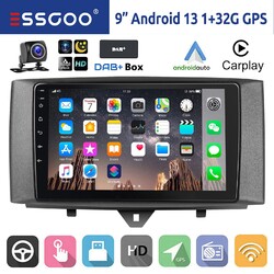Für Smart Fortwo 451 2010-15 DAB+ CarPlay Autoradio 32G Android 13 NAVI WIFI KAM