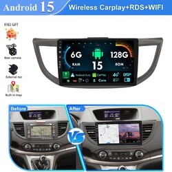 10'' 128G Autoradio Für Honda CRV 2012-2016 Android 15 GPS Navi WIFI DSP BT DAB+