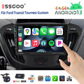 DAB+ Autoradio Für Ford Transit Tourneo Custom Android 13 4+64G Navi Kam CarPlay