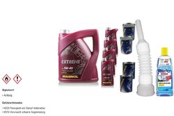 5L MANNOL Extreme 5W-40 API SN/CF Motoröl inkl. Additiv Auslaufschlauch