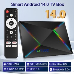 2025 Smart TV BOX Netzwerk Media Player Quad Core Android 14.0 128GB+4GB WIFI6