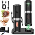 2 Elektrische Profi Pfeffermühle Salz und Pfeffermühle USB Aufladbar Gewürzmühle