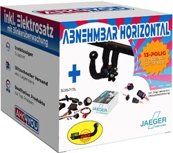 AUTOHAK AHK für Ford Transit/Tourneo Custom 13-16 hori. abn. + 13-pol JAEGER SPE