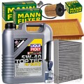 1x MANN FILTERSET+LIQUI MOLY 5W40 ÖL für FIAT PANDA+500+C LANCIA YPSILON 312