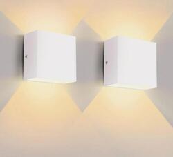 2er Set LED Wandlampe IP65 Wasserdicht Cube Lampe Würfel Leuchte Innen/Außen