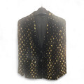 Samtblazer Damen Schwarz Gold Glänzend Vintage Party Look Größe S Unikat