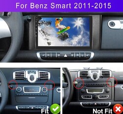 Für Smart Fortwo Cabrio/Coupe 451 2010-2015 Android 14 Autoradio GPS NAVI RDS