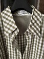 Peter Hahn Hemdbluse Gr. 48  100 % Baumwolle oliv grün-weiß kariert NEU