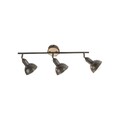 Deckenleuchte Spot Strahlerleiste 3-flammig Metallschirm Holz 2x E27 Fassung LED