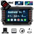 Android 14 Autoradio Carplay GPS Navi Kam Für VW GOLF 5 6 Touran Tiguan Polo EOS