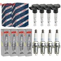 4x BOSCH Zündspule +4x NGK Zündkerze Laser Iridium für VW Touran 1T1 1T2